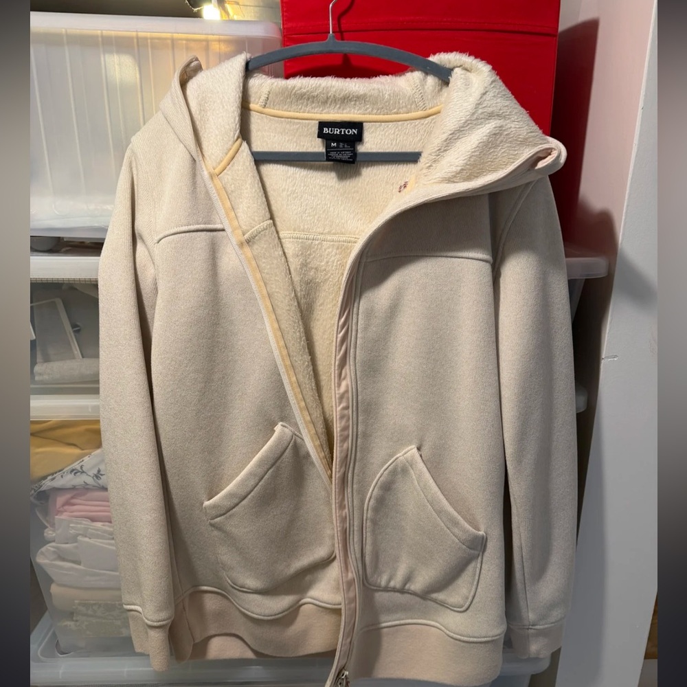 Burton Women's Minxy Fleece Full-zip ski Burton Cream Fleece-Lined Hoodie
